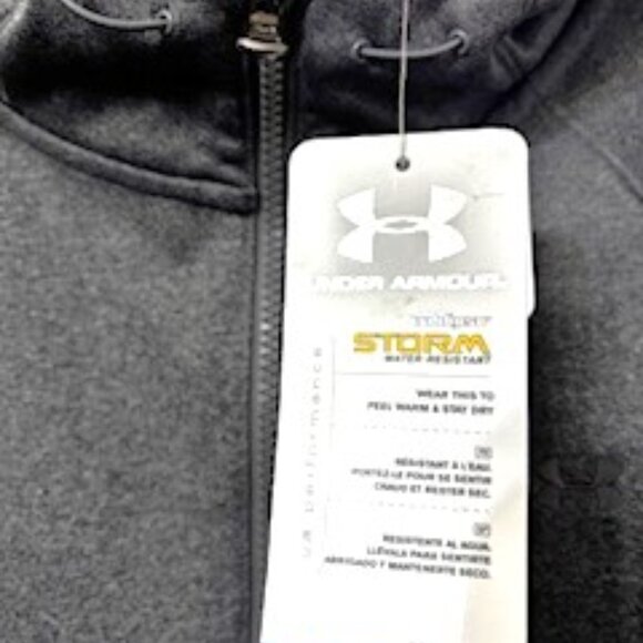 Under Armour 'Storm Coldgear' gray zip closure hooded jacket NWT Size M - Picture 2 of 9